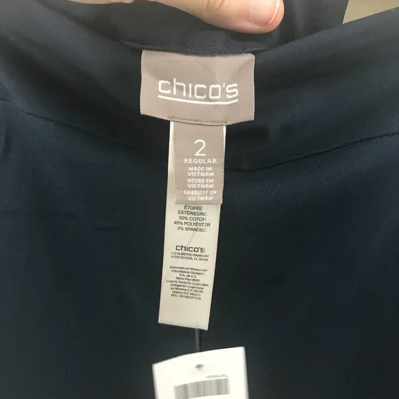 Chico's navy stretch pull-on dress pants size L new with tags - Picture 2 of 3